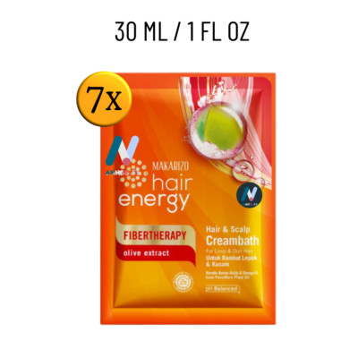 MAKARIZO Hair Mask Creambath Olive Keratin Moisture Hair Voluminous Soft 7pcs
