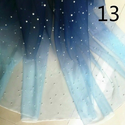 Beads Mesh Fabric Tulle Gradient Sheer Cloth for Dress DIY Sewing Craft New - Picture 24 of 24