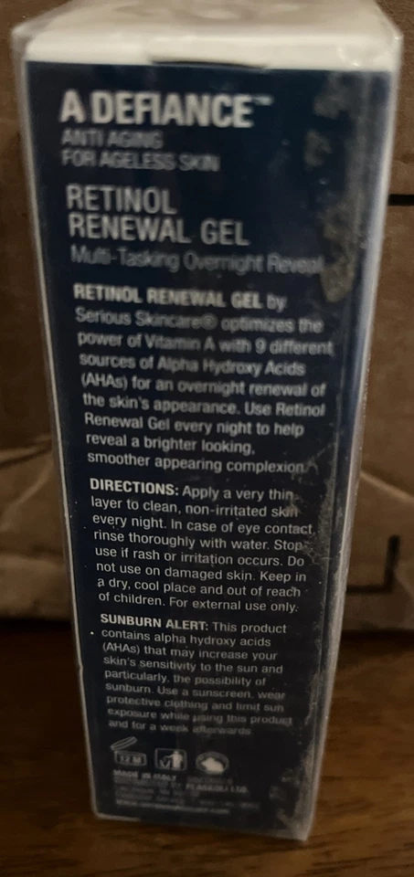 SERIOUS SKINCARE ~ A DEFIANCE RETINOL RENEWAL GEL ~ 1.0 OZ BOXED NIB - Image 3 of 4