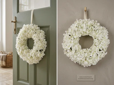 ABELLA Flora Hortensien-Kranz inkl Aufhängung weiß 50cm Druchm. N325 - Bild 1 von 2