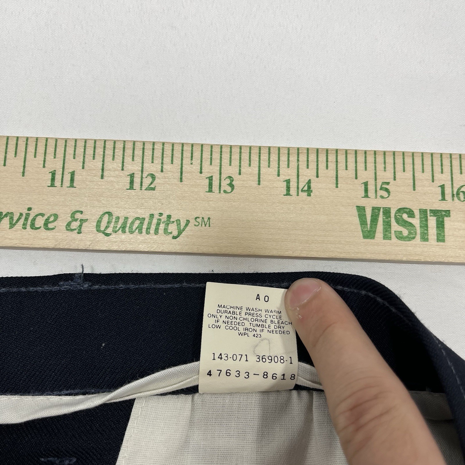 Levi's Action Slacks Black Flat Front Polyester M… - image 8