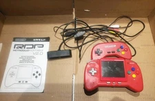 Red Retro-Bit Retroduo Portable System V 2.0 SNES With Controller and Adapters