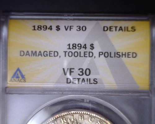 1894   Morgan Silver Dollar ANACS  VF 30 Details