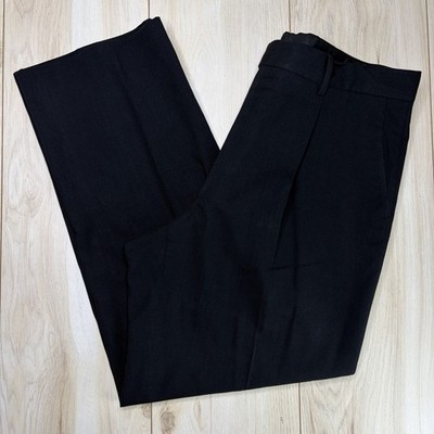 ARMANI Collezioni Black Hopsack Wool Pleated Dress Pants Mens 36x30