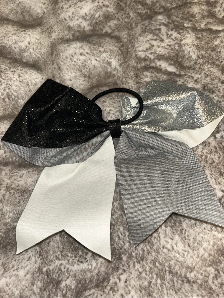 Lote de 11 lazos para el cabello/brillo de alegría negro y plateado Foto 3 de 4