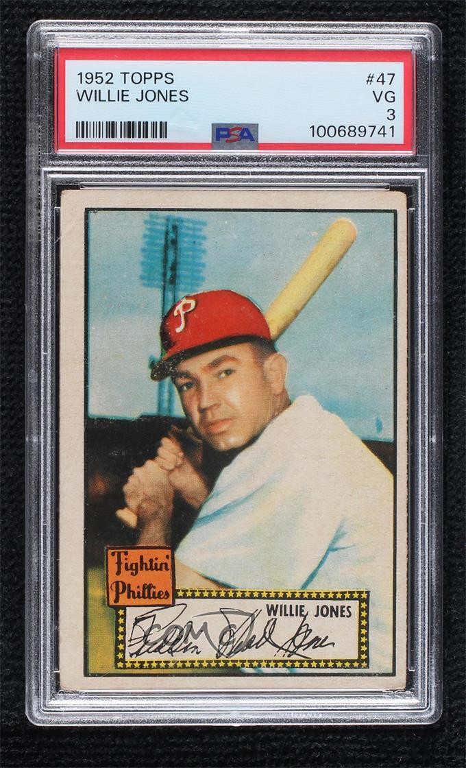 1952 Topps Willie Jones (Red Back) #47 PSA 3 2jq