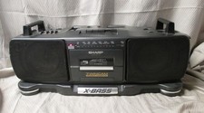 VTG Sharp WQ-T360A Stereo Boombox Dual Tape Deck / AM/FM / X-Bass  See Video