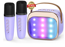 Mini m quina de karaoke con 2 micr fonos inal mbricos para ni as y ni os NEW US