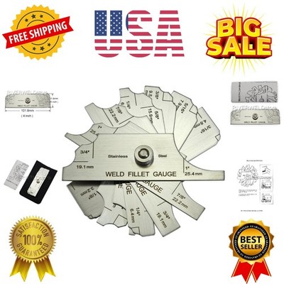 7 Piece Fillet Weld Set Gage MG-11 Depth Gauges Welding Inspection  Ulnar Met...