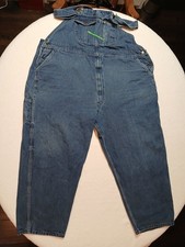 Vtg 90s Key Imperial Denim Bib Overalls Mens 54x30 Carpenter Workwear Distressed