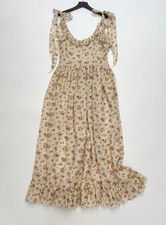 Doen French Retro Floral Maxi Cami Dress with Ruffled Trim