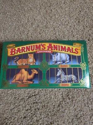 Nabisco Barnum's Animal Crackers Rare Green Box W/ String Handle Empty