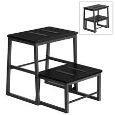 2 Step Stool for Adults Kids, Heavy Duty Wooden Step Stools, Metal Frame Beds...