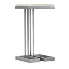 Bowery Hill Modern / Contemporary Living Room Drink Table in Silver Metal