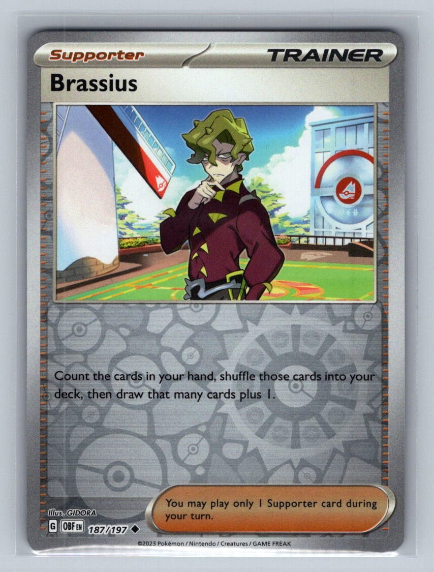 Brassius 187/197 Obsidian Flames Reverse Holo Uncommon Diamond Pokemon TCG Card
