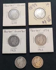 Barber Quarters Lot Of Six 1898 1899 (2) 1908 (2) 1912 Circulated