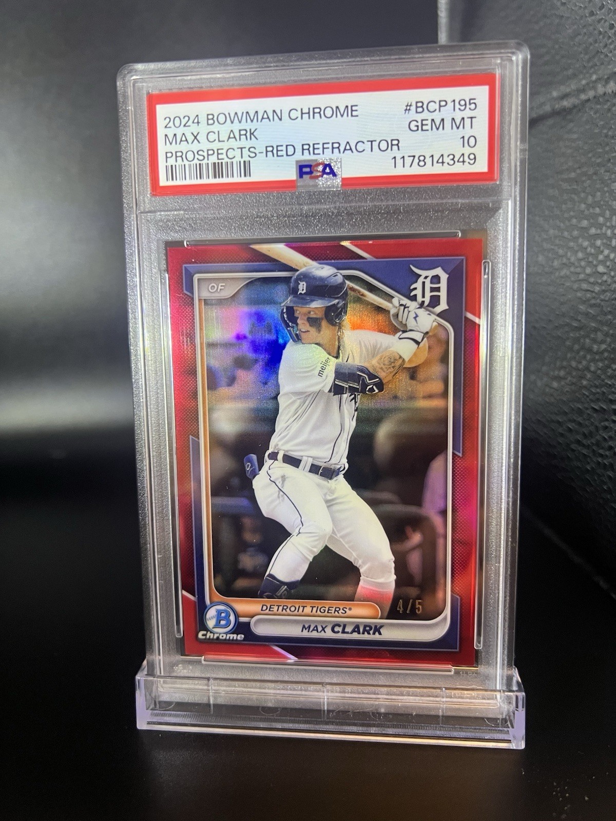 2024 Bowman - Chrome Prospects Max Clark #BCP-74 Red Refractor /5 (RC)