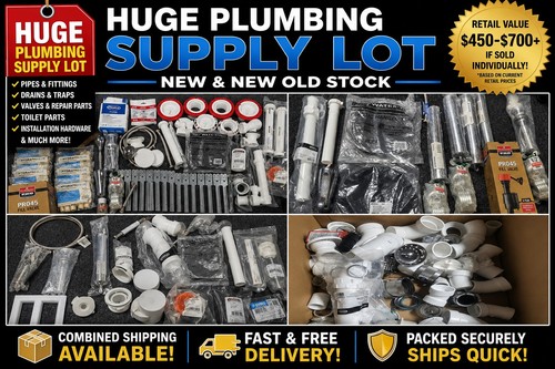 Huge Plumbing Supply Lot ProFlo Sioux Chief Fluidmaster PVC Drain Parts NOS