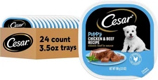 Cesar Puppy Wet Dog Food Classic Loaf in Sauce Chicken & Beef Recipe, 3.5 oz....