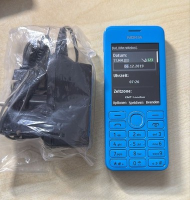 Nokia Asha 206 Blau, Geprüft, Händler, Garantie, Komplett, Top Zustand,