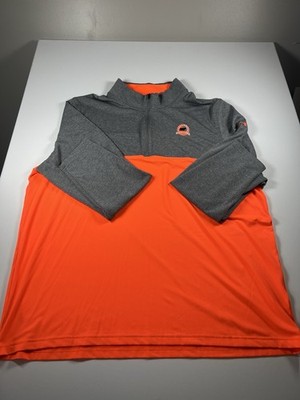 Gatlinburg Golf Link Under Armor 1/4 Zip Grey And Orange Dri-Fit Pullover