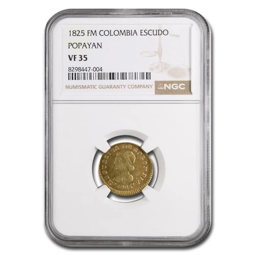 1825 Colombia Gold Escudo VF-35 NGC
