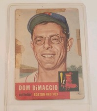 1953 Topps - Dom DiMaggio #149 Boston Red Sox Bio Information is Black