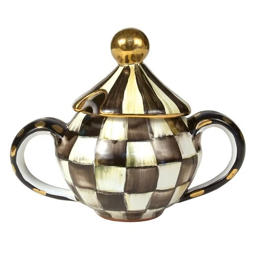 MacKenzie-Childs Courtly Check Enamel Sugar Bowl