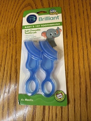 Brilliant, Baby's 1st Teether-Brush, 4+ Months, 2 Teether-Brush
