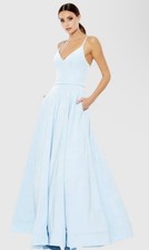 Mac Duggal 48855 Sz 12 Powder Blue Classic Ball Gown Pockets $398