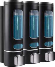 Shampoo and Conditioner Dispenser - 1200ML Wall-Mounted Shower 1200ML, Black