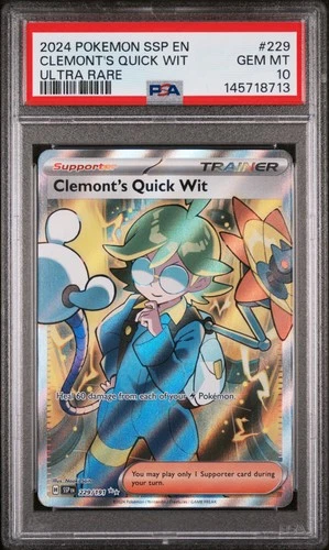 2024 Pokemon Ssp En-Surging Sparks #229 Clemont'S Quick Wit Ultra Rare PSA 10