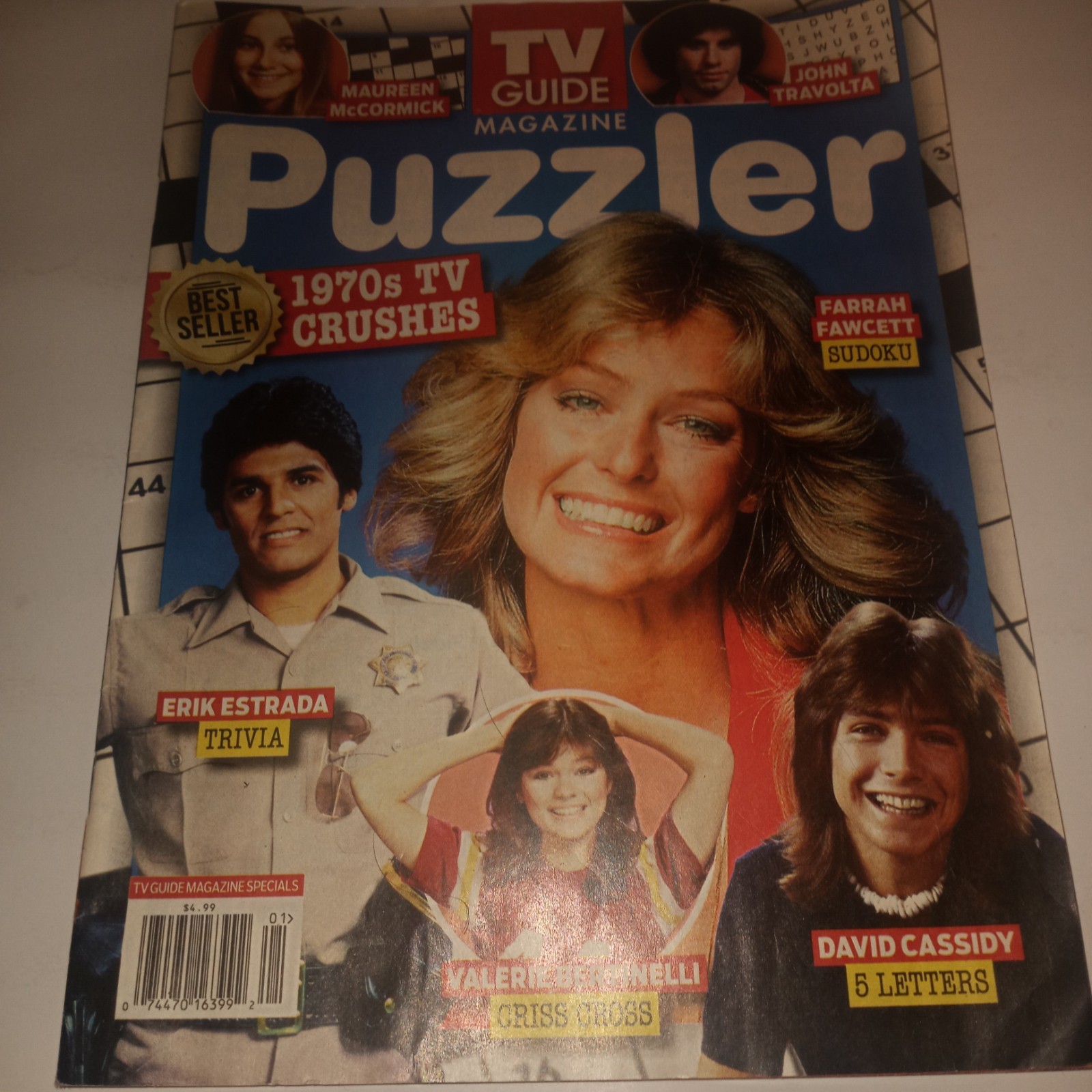 TV Guide Puzzler Magazine 1970s TV Crushes: Farrah-David Cassidy-Marsha-Valerie!