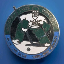 Michigan State University Blue Line Ice Hockey Pin 1996-1997 MSU Spartans 