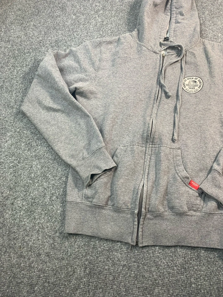 Vans Suéter Mujer Grande Gris Manga Larga Cremallera Completa Sudadera con Capucha Foto 3 de 4