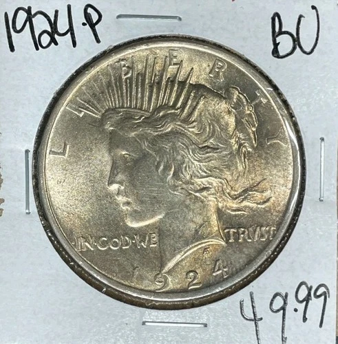 1924 PEACE SILVER DOLLAR ~ BU ~BEAUTIFUL TONED COIN~