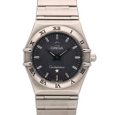 Omega Constellation 1572.40.00 Stahl Damenuhr 25mm blaues Zifferblatt Box Papiere 2001