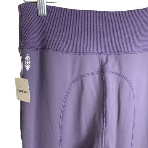 NWT FP Free People Movement S Purple cp6831 High Waist Flare Leg Zip Hem Pants - Picture 4 of 8