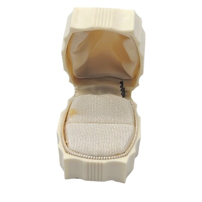 Vintage USA Celluloid Presentation Ring Box Art Deco Ivory