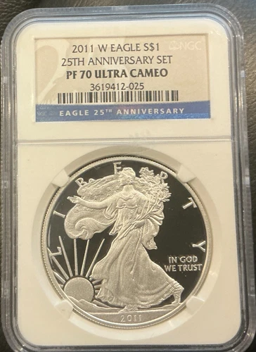 2011 W Silver Eagle NGC PF70 Ultra Cameo from the 25th Anniversary Set.