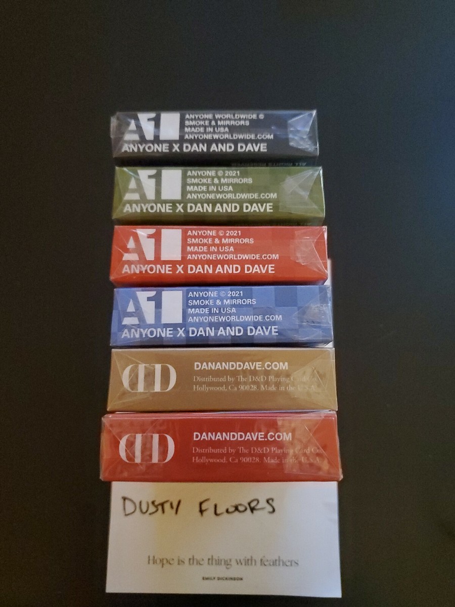 Lot of 6 Dan and Dave Smoke and Mirrors Playing Cards Anyone World