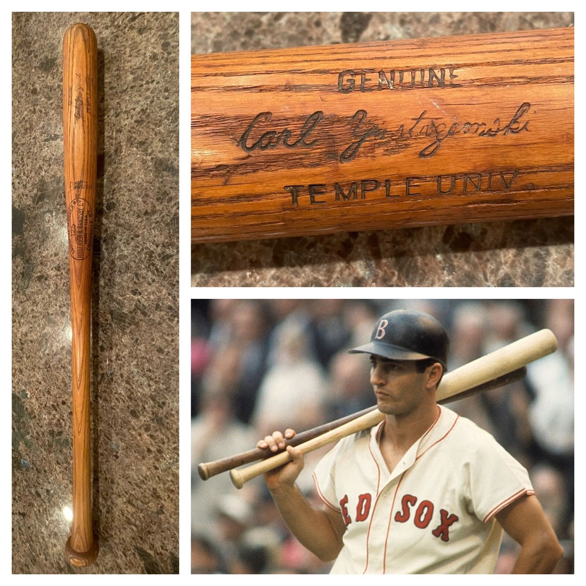 1960s Carl Yastrzemski Game Used Index Bat K48 Louisville Slugger