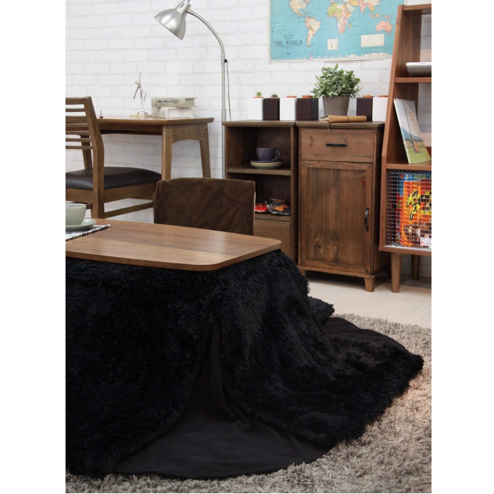 Azumaya+Wooden+Kotatsu+Heater+Table+Walnut+Brown+901WAL+From+Japan for