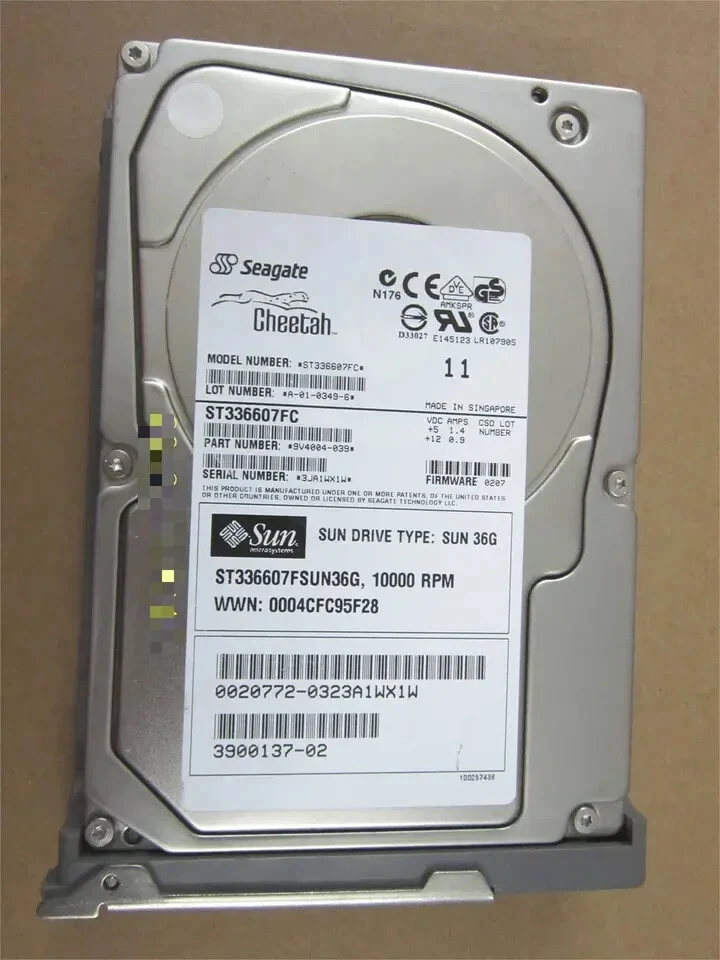 SUN 36G ST336607FC 10K FC fiber optic hard drive 540-4525 540-5523 390-0137 - Image 2 of 2