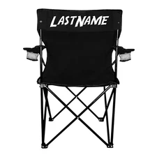 Custom Name Folding Chair, Black Outdoor Chair & Lawn Chair with Carry Bag
