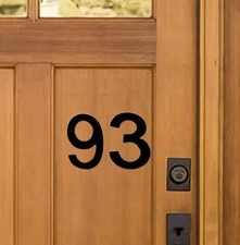 Stick-On House Numbers - No 93 - Satin Black - 10cm - Door, Fence, Gate