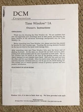 DCM Time Window One And The 1a Speaker. Owners Instructions