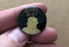 Vintage QUIET RIOT Pin metal Rock Enamel