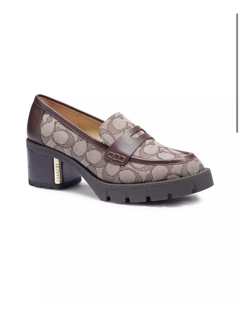Coach Women's Cora Jacquard Loafer. Color Oak/Maple NIB