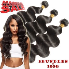 1-4Bundles Virgin Body Wave Real Human Hair Extensions Malaysian Weave Weft USPS